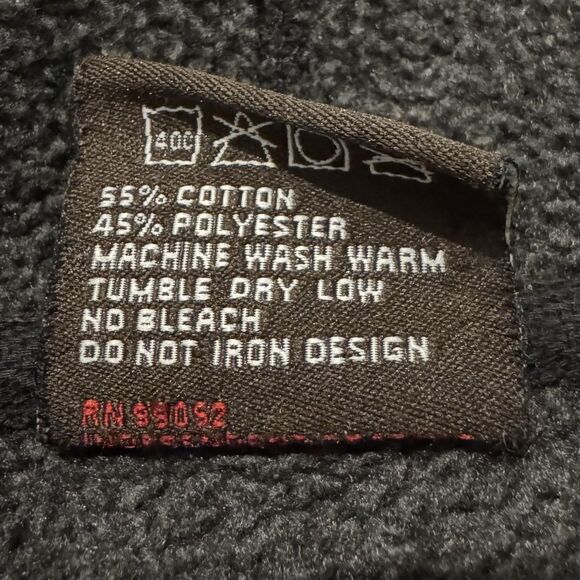 Icon Motosports Hoodie Mens XLBlack Zip Up Graphic Eagle Biker Y2K Grunge Skater - Picture 10 of 10